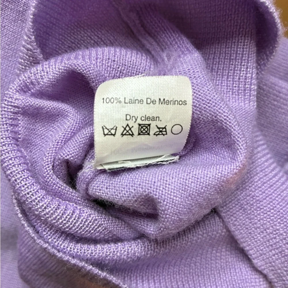 J. Crew Sweater 100% Merino Wool 3/4 Sleeve Pullover Crewneck Purple Lavender XS